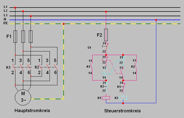 schaltung wendeschütz simple elektrotechnik